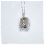 Solid silver pistachio nut pendant